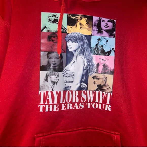 Taylor Swift Eras Tour Hoodie Sweatshirt Red adult Fleece Pullover Large L Hoody - Picture 3 of 3